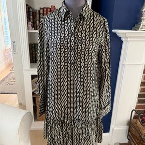 J. Crew Black and White Chain Print Dress